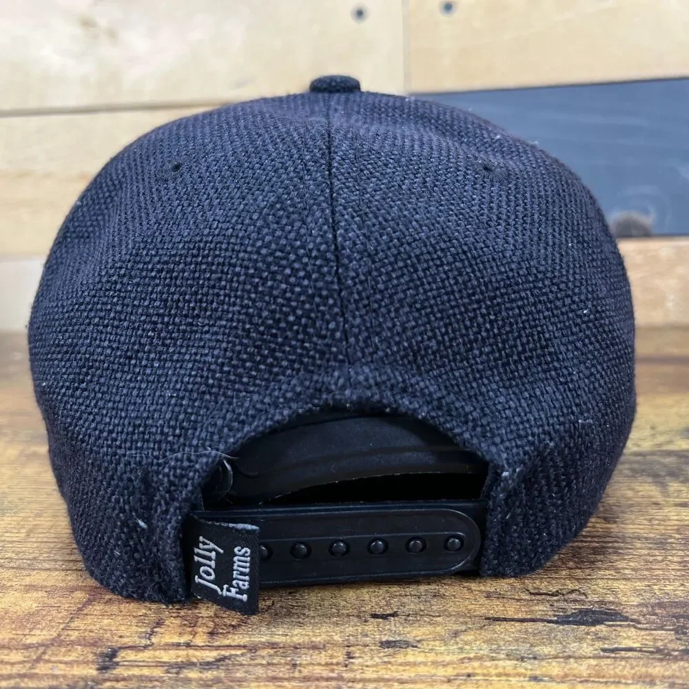 Jolly Farms Hemp Hat Black Adjustable Hat Cap